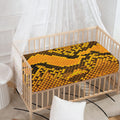 Yellow And Black Snakeskin Print Baby Crib Sheet