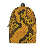 Yellow And Black Snakeskin Print Backpack