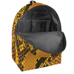 Yellow And Black Snakeskin Print Backpack