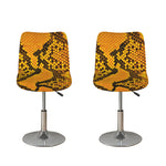 Yellow And Black Snakeskin Print Bar Stool Covers