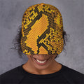 Yellow And Black Snakeskin Print Baseball Cap