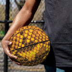 Yellow And Black Snakeskin Print Basketball
