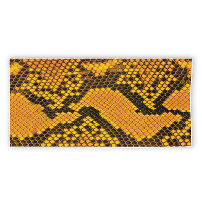 Yellow And Black Snakeskin Print Beach Towel