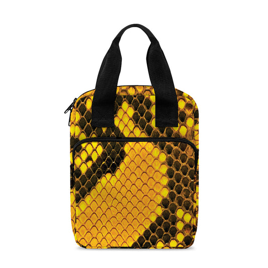 Yellow And Black Snakeskin Print Bible Tote Bag