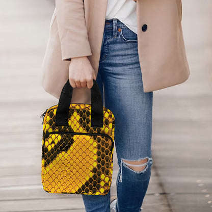 Yellow And Black Snakeskin Print Bible Tote Bag