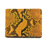 Yellow And Black Snakeskin Print Bifold Wallet