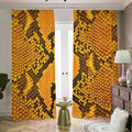 Yellow And Black Snakeskin Print Dimout Pencil Pleat Curtains