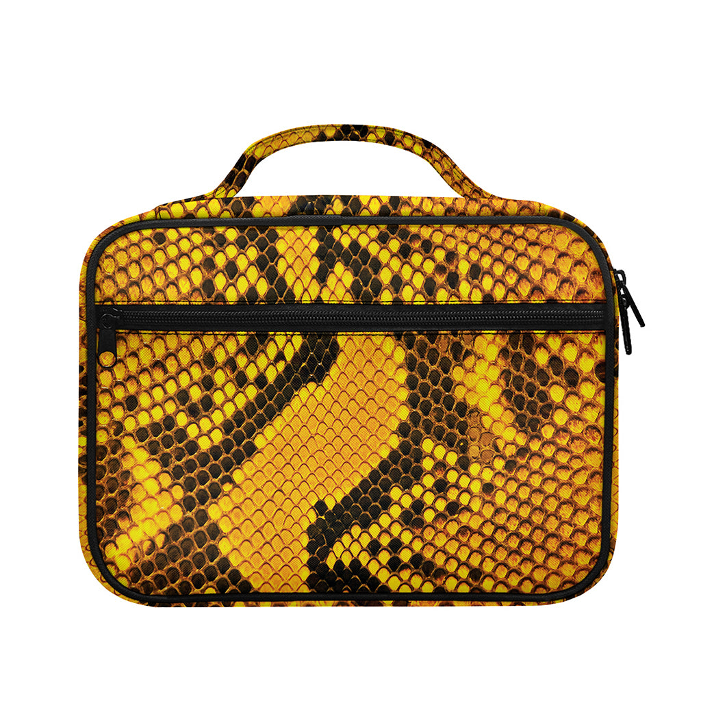 Yellow And Black Snakeskin Print Briefcase Bible Bag