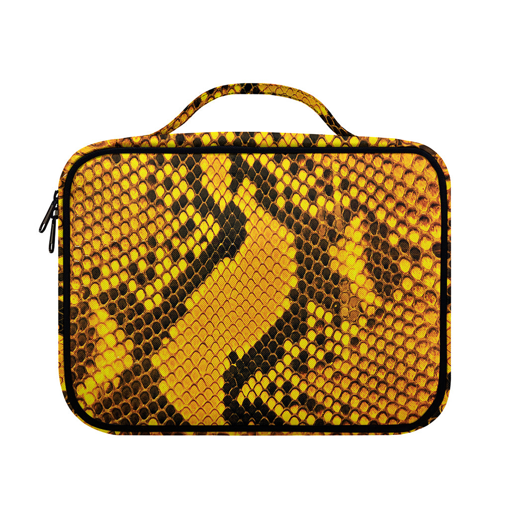 Yellow And Black Snakeskin Print Briefcase Bible Bag