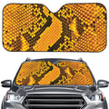 Yellow And Black Snakeskin Print Car Windshield Sun Shade