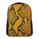 Yellow And Black Snakeskin Print Casual Backpack