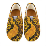 Yellow And Black Snakeskin Print Casual Shoes