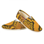 Yellow And Black Snakeskin Print Casual Shoes