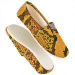 Yellow And Black Snakeskin Print Casual Shoes