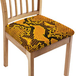 Yellow And Black Snakeskin Print Chair Cushion Cover