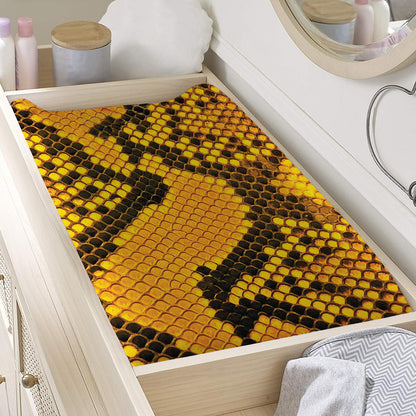 Yellow And Black Snakeskin Print Changing Pad Cover