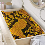 Yellow And Black Snakeskin Print Changing Pad Cover