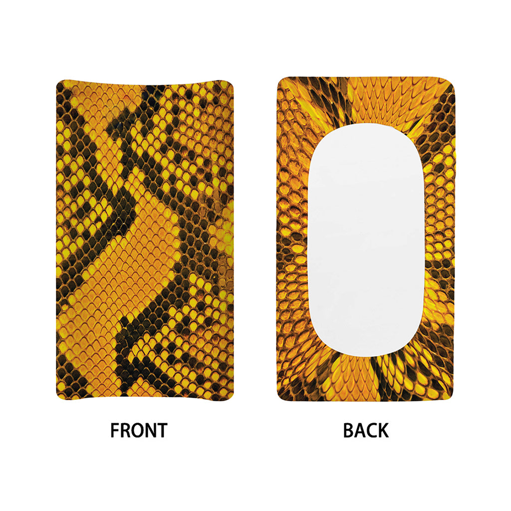 Yellow And Black Snakeskin Print Changing Pad Cover