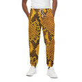 Yellow And Black Snakeskin Print Cotton Sweatpants