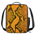 Yellow And Black Snakeskin Print Crossbody Lunch Bag