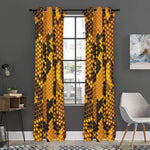 Yellow And Black Snakeskin Print Curtain