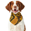 Yellow And Black Snakeskin Print Dog Bandana