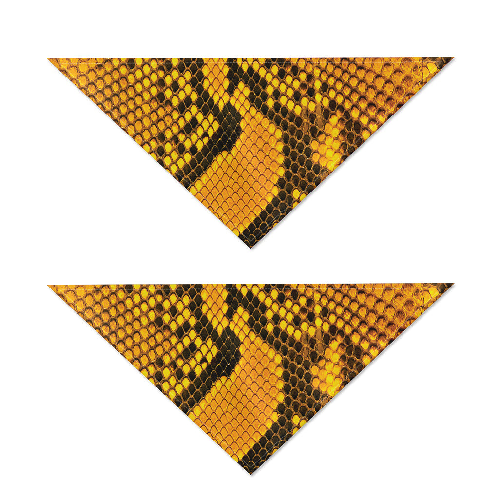 Yellow And Black Snakeskin Print Dog Bandana