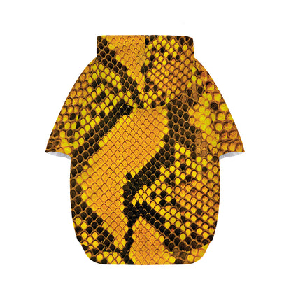 Yellow And Black Snakeskin Print Dog Zip Up Hoodie