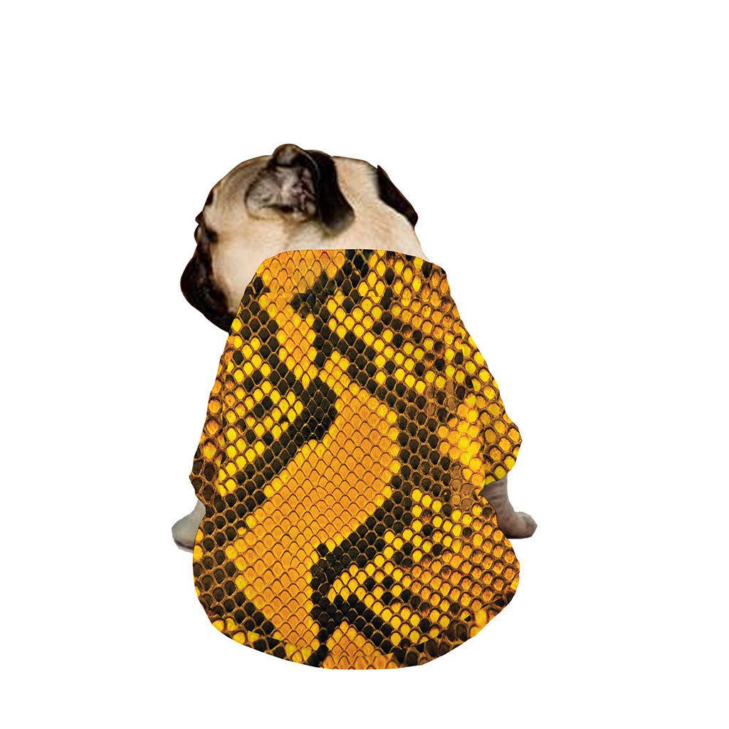 Yellow And Black Snakeskin Print Dog Zip Up Jacket