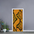 Yellow And Black Snakeskin Print Door Sticker