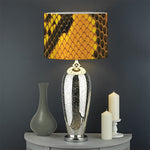 Yellow And Black Snakeskin Print Drum Lamp Shade