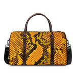 Yellow And Black Snakeskin Print Duffle Bag
