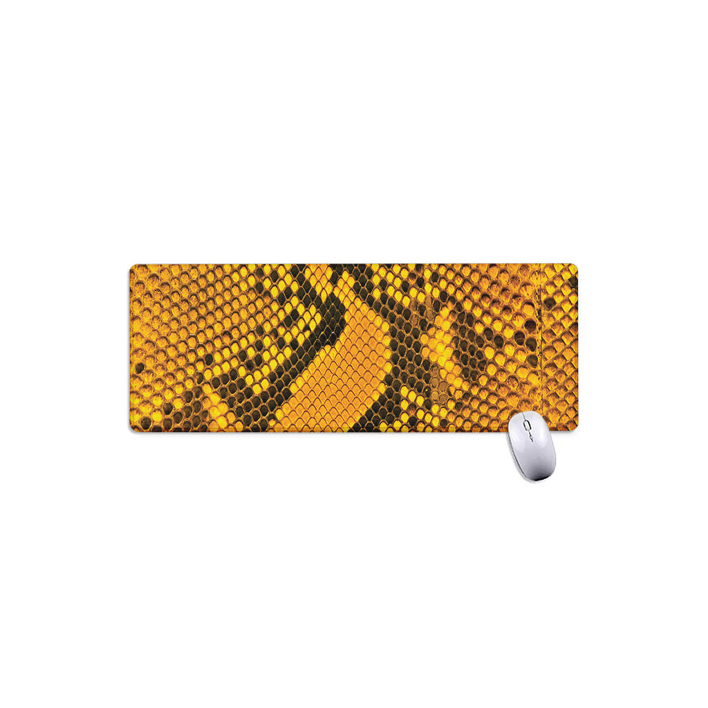 Yellow And Black Snakeskin Print Extended Mouse Pad