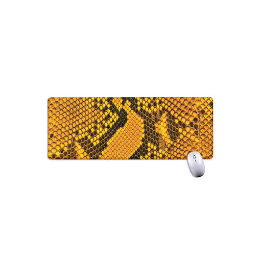 Yellow And Black Snakeskin Print Extended Mouse Pad
