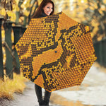 Yellow And Black Snakeskin Print Foldable Umbrella