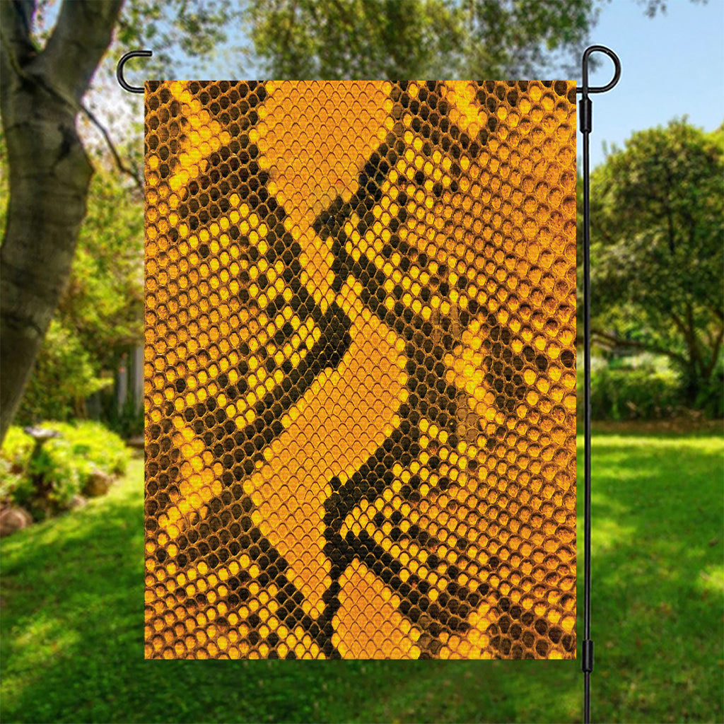 Yellow And Black Snakeskin Print Garden Flag