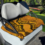 Yellow And Black Snakeskin Print Golf Cart Seat Cover