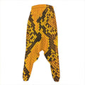 Yellow And Black Snakeskin Print Hammer Pants