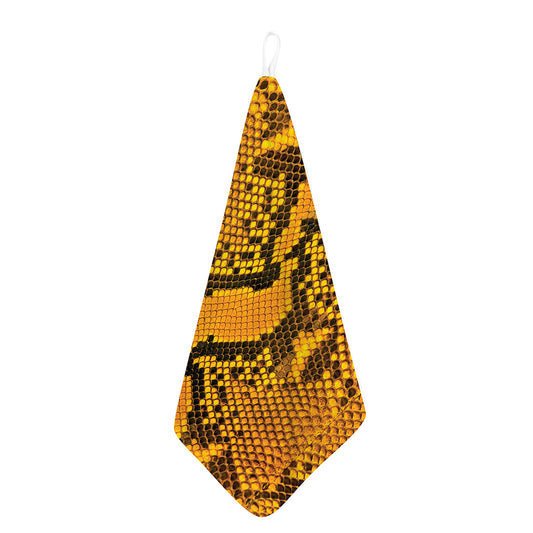 Yellow And Black Snakeskin Print Hand Towel