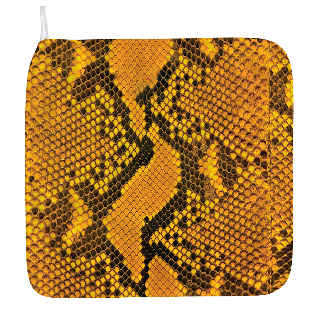 Yellow And Black Snakeskin Print Hand Towel