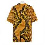 Yellow And Black Snakeskin Print Hawaiian Shirt