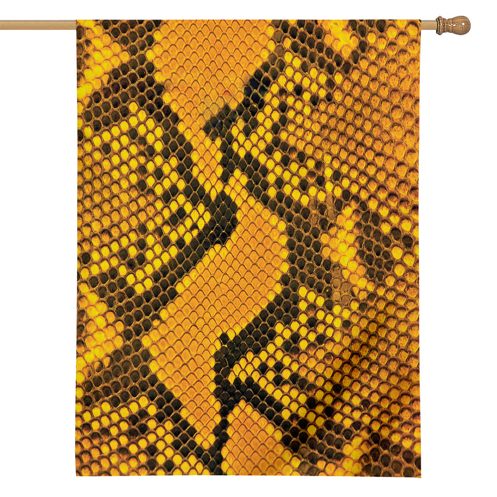 Yellow And Black Snakeskin Print House Flag