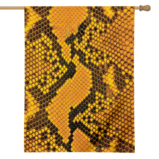 Yellow And Black Snakeskin Print House Flag