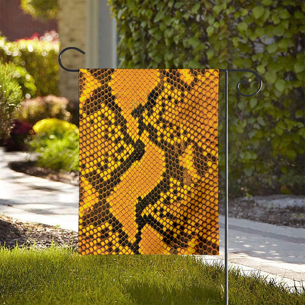 Yellow And Black Snakeskin Print House Flag