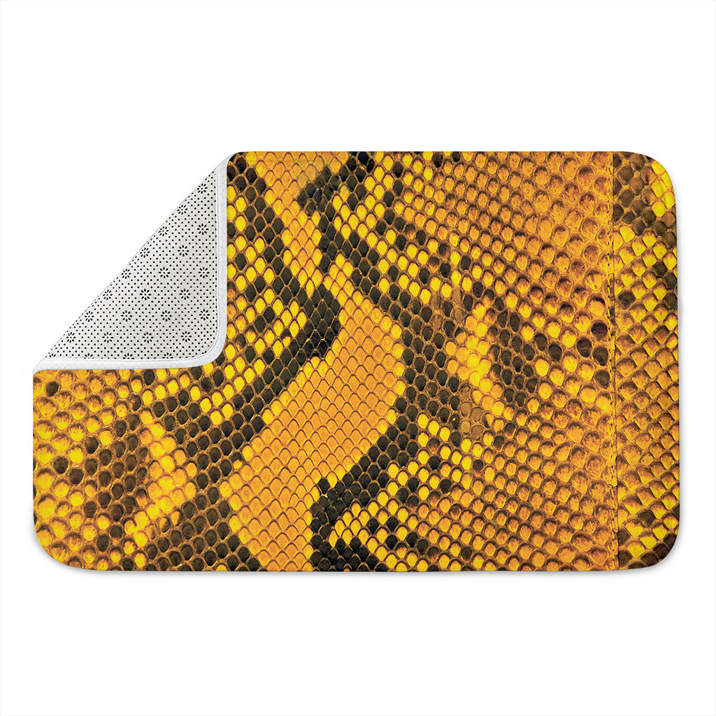 Yellow And Black Snakeskin Print Indoor Door Mat