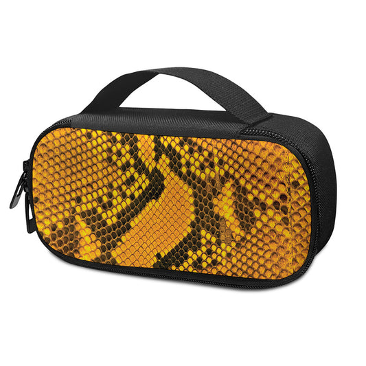 Yellow And Black Snakeskin Print Insulin Cooler Travel Case