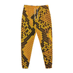 Yellow And Black Snakeskin Print Jogger Pants