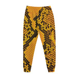 Yellow And Black Snakeskin Print Jogger Pants