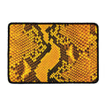 Yellow And Black Snakeskin Print Kitchen Mat