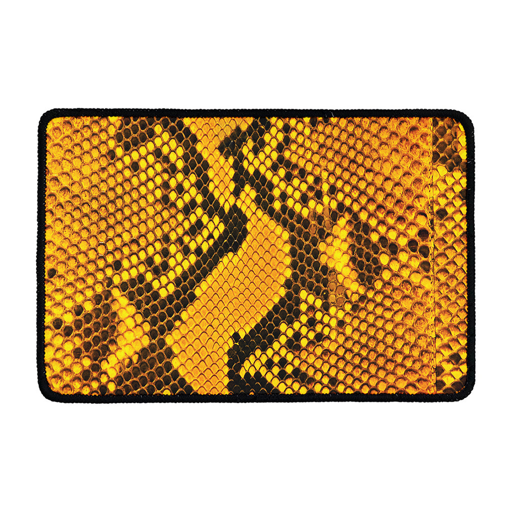 Yellow And Black Snakeskin Print Kitchen Mat